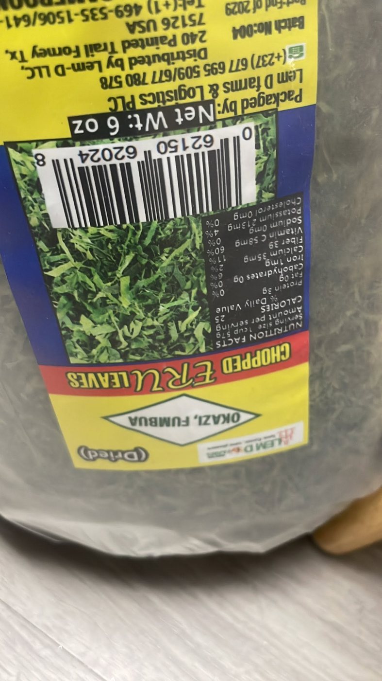 Eru / Chopped Leaves available at Mama Fido African Market in Tucson