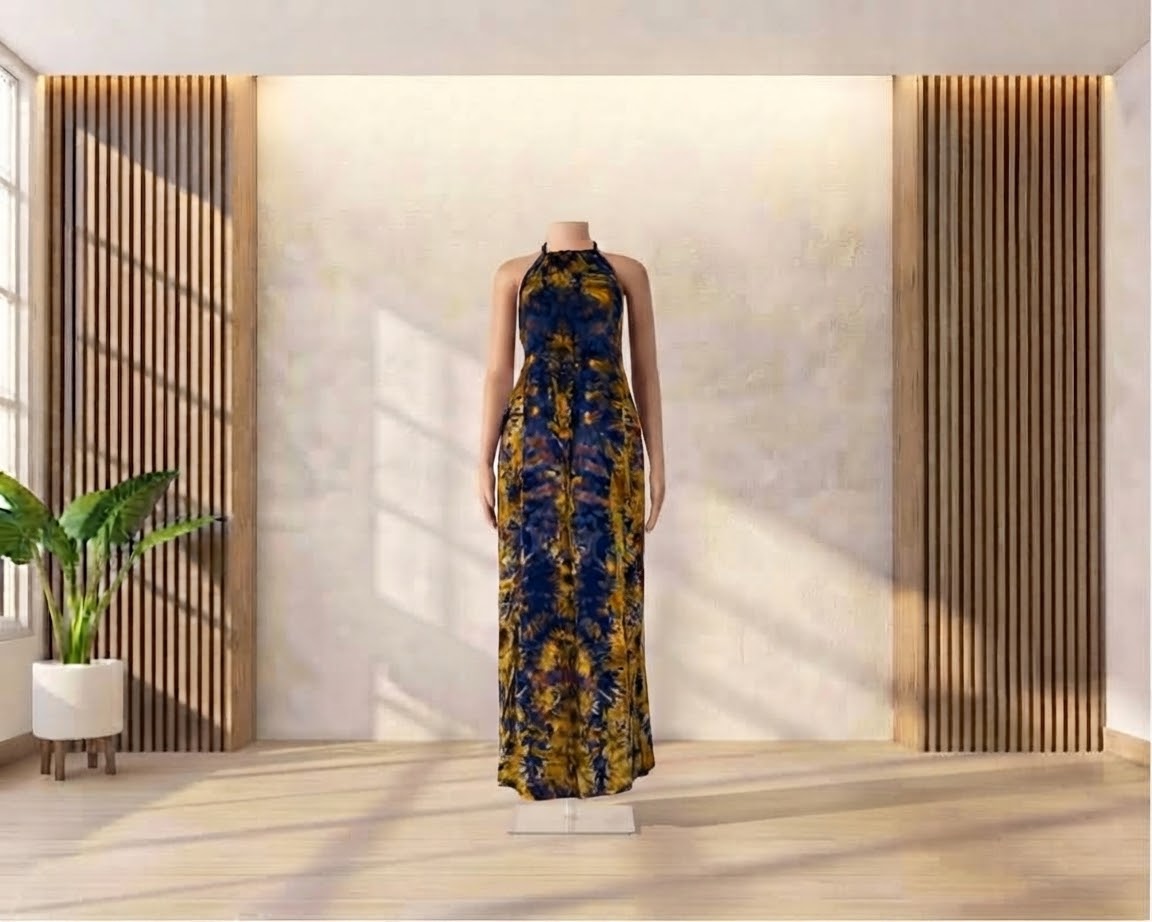 Tie Dye loose-fitting Two-Piece Kaftan Dera Dress design 4