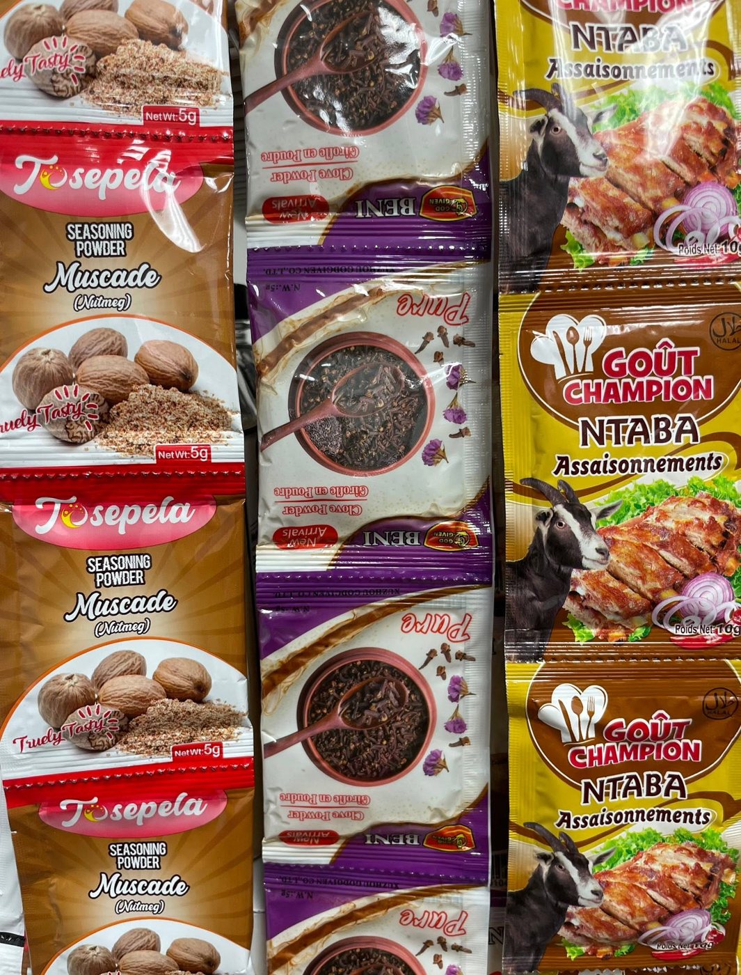 International spices and seasonings at Mama Fido